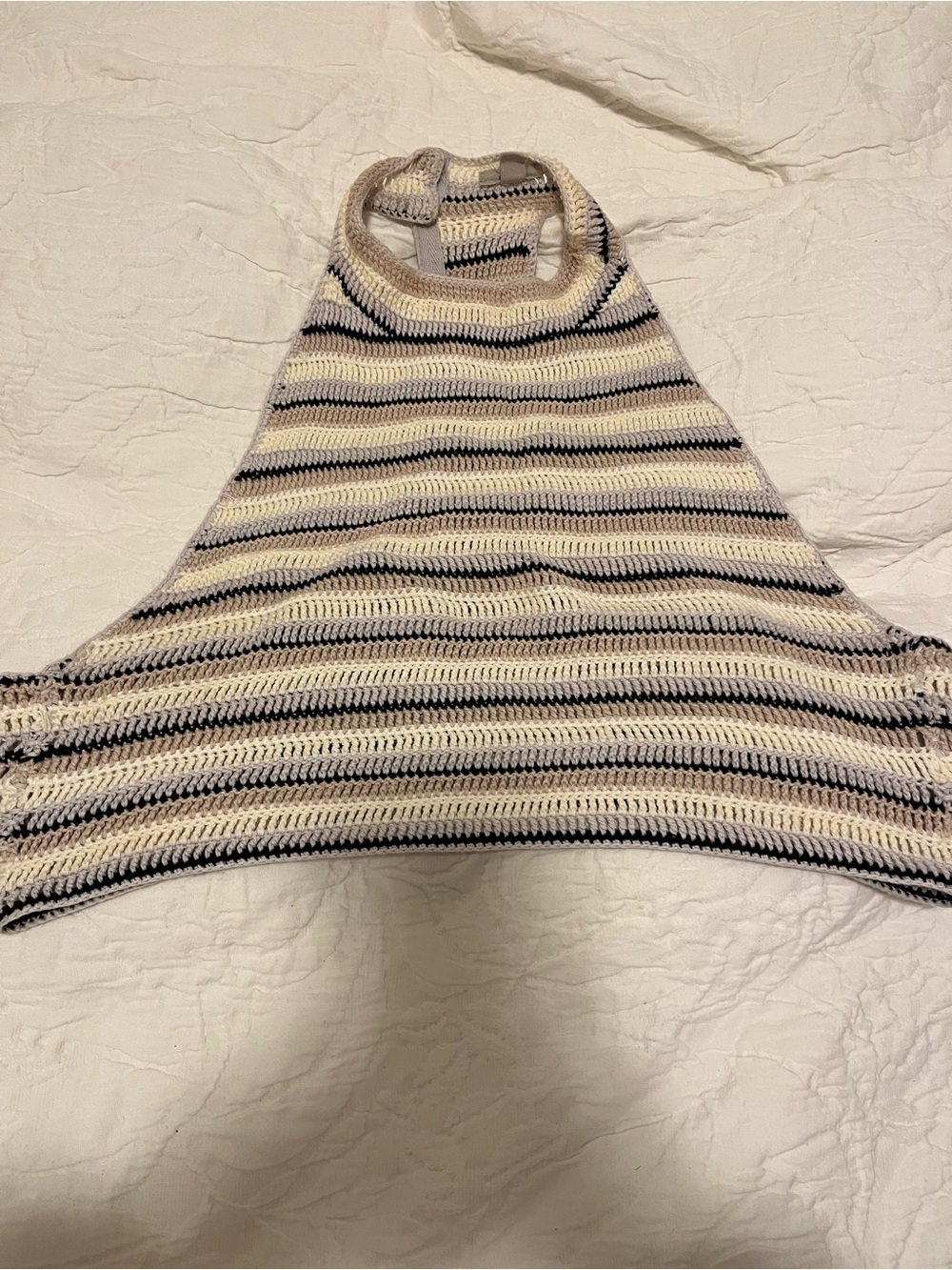 Urban Outfitters Cream & Black Striped Halter Knit Sweater Tank